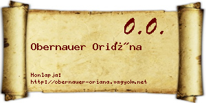 Obernauer Oriána névjegykártya